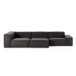 VELENTE 5-Seat Sofa with sleek modular design and rich charcoal upholstery, perfect for modern living spaces.