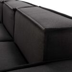 VELENTE 5-Seat Sofa with sleek modular design and rich charcoal upholstery, perfect for modern living spaces.