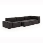 VELENTE 5-Seat Sofa with sleek modular design and rich charcoal upholstery, perfect for modern living spaces.