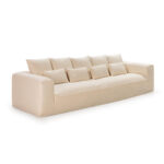 MONTARO 4-Seat Sofa with cream upholstery, large cushions, and a sleek floating base for contemporary living spaces.