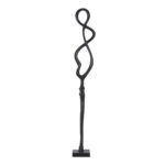 FLUIDITY Aged Bronze Sculpture with a slender, twisting design, 17x15x124 cm.