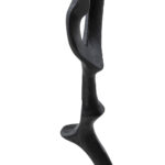 FLUIDITY Aged Bronze Sculpture with a slender, twisting design, 17x15x124 cm.