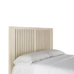 ELANTIS White Veiled Headboard in veiled white wood with sleek, clean lines.