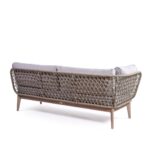 Elevate your outdoor space with the OSANA Single Arm Eucalyptus Wood Outdoor Sofa. Featuring greyish eucalyptus wood legs and cement-colored rope, this versatile piece can be used alone or paired with other OSANA range items for a modern look.