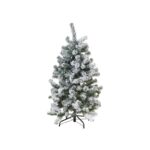 : Snowy Pine Tree with snow-dusted branches, 122 cm tall, ideal for winter decor and holiday displays.