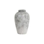 Aged Stone Tall Ceramic Vase - 45 cm tall, elegantly finished in a stone effect, ideal for displaying faux flowers or as a decorative accent.