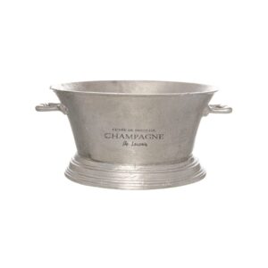 Large Antique Pewter Champagne Cooler with a matte finish, ideal for stylish home entertaining.