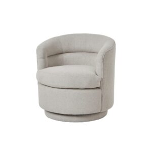 ASPEN Swivel Armchair in boucle fabric with a smooth swivel function, perfect for modern interiors.