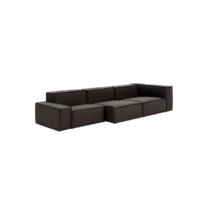 VELENTE 5-Seat Sofa with sleek modular design and rich charcoal upholstery, perfect for modern living spaces.