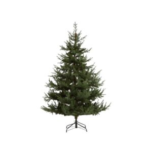 Tall 215 cm artificial pine tree with realistic green needles, ideal for holiday displays.