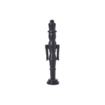 Minimalist black wooden nutcracker with sleek detailing and a matte finish, standing 50 cm tall – ideal for modern holiday decor.