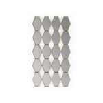 Diamond frame mirror made up of 20 hexagon-shaped panels in a gold metallic frame, measuring 73x133 cm. Perfect for high-end and modern interiors.