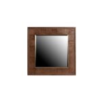 Square wood-framed mirror with gold trim, perfect for hallways, bedrooms, and living rooms.