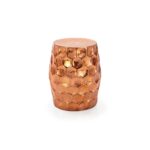 VALOISE Copper Stool with hexagonal texture and a sleek copper finish, perfect for modern interiors.