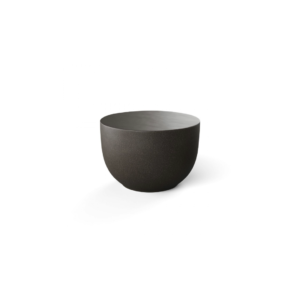 LEO Small Graphite Coffee Table with a round, semi-sphere design and graphite finish for contemporary home interiors.