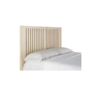 ELANTIS White Veiled Headboard in veiled white wood with sleek, clean lines.