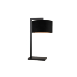 LONDON Table Lamp with a black round shade and modern black metal structure, perfect for sideboards or side tables.