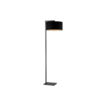 LONDON Floor Lamp with a round black shade and minimalist metal structure, perfect for stylish living rooms or reading corners.