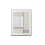 Contempo Beta Framed Painting on Canvas, showcasing a geometric abstract design in neutral tones of brown, grey, and white. Shop now at www.louisandhenry.co.uk.