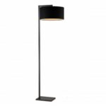 LONDON Floor Lamp with a round black shade and minimalist metal structure, perfect for stylish living rooms or reading corners.