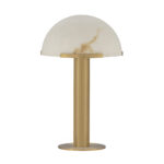 LANGE Desk Lamp with alabaster dome and brass base – stylish and elegant lighting for desks, side tables, and bedrooms.