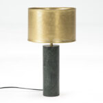 VENETO Green Marble Lamp with Metal Shade