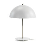 LUMIÈRE White Table Lamp with a round shade and nickel stem