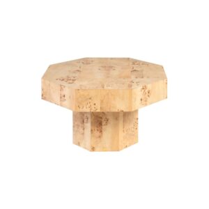 Unique BAKA Coffee Table featuring natural Mappa Burl veneer and an artistic octagonal design, ideal for modern and eclectic interiors.