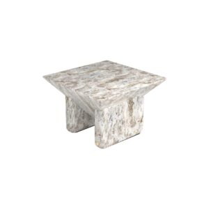 Prism Ocean Coffee Table in Faux Marble Ocean finish, a handcrafted centerpiece with sleek design and durable GRC construction.