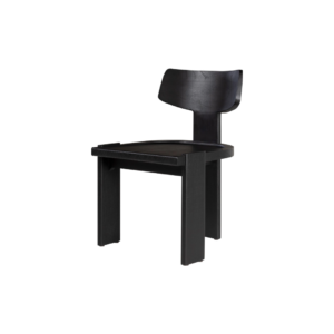 SOTHO Black Dining Chair in sleek black finish, crafted from solid Mindi wood with ergonomic backrest.