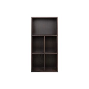 Compact CAPETOWN Hanging Cabinet with Roasted Coffee finish, six open compartments, and a wall-mounted design for elegant storage.