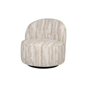 RODEO Swivel Scape Sand Chair with textured upholstery and sturdy steel and birch frame.