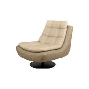 GENT Swivel Armchair with Wicker 03 and Gent 10 fabric, ergonomic design, and black swivel base for a modern and stylish look.