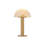 LANGE Desk Lamp with alabaster dome and brass base – stylish and elegant lighting for desks, side tables, and bedrooms.