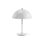 LUMIÈRE White Table Lamp with a round shade and nickel stem