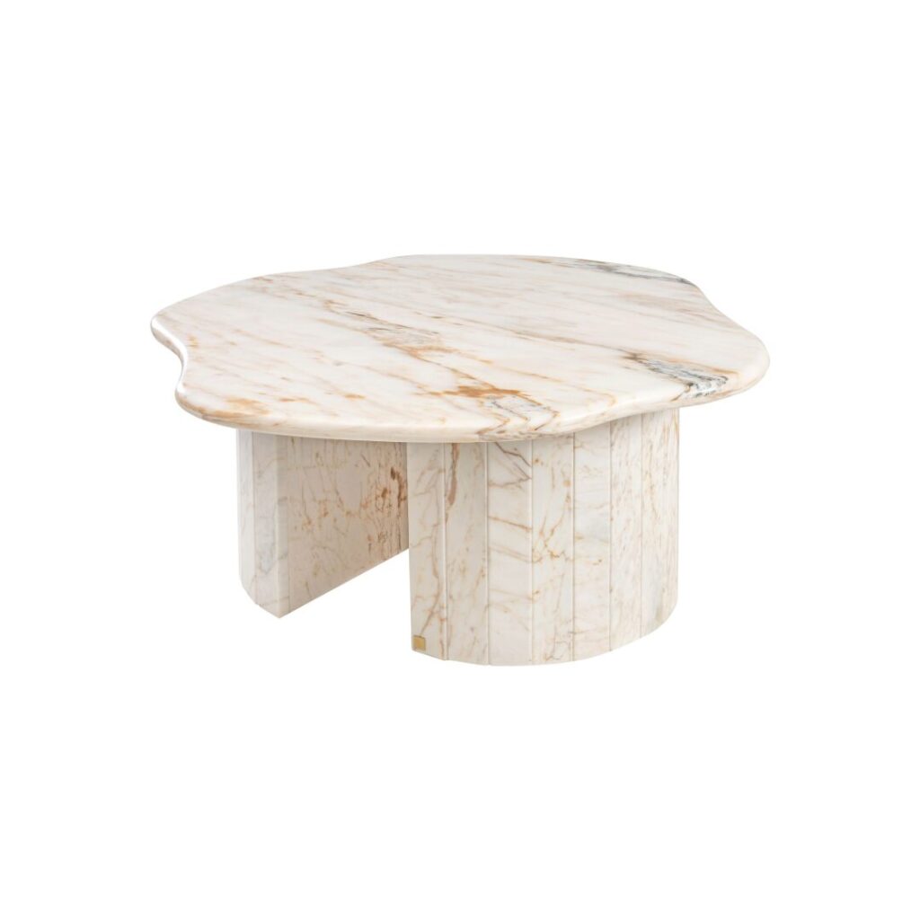 Atol Coffee Table &ndash; Golden Calcutta Marble with Satin Polish Finish