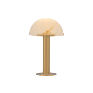 LANGE Desk Lamp with alabaster dome and brass base – stylish and elegant lighting for desks, side tables, and bedrooms.