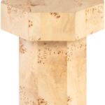 BAKA Occasional Table featuring natural Mappa Burl veneer, a stunning octagonal design, and a smooth, natural finish.