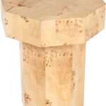 BAKA Occasional Table featuring natural Mappa Burl veneer, a stunning octagonal design, and a smooth, natural finish.