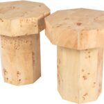 BAKA Occasional Table featuring natural Mappa Burl veneer, a stunning octagonal design, and a smooth, natural finish.