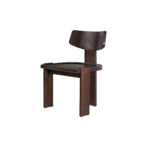 SOTHO Modern Dining Chair in solid Mindi wood with Roasted Coffee finish, featuring an optional cushion for added comfort.