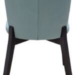 Elicia Dining Chair with Dark Wengue Beech frame and Paco Sauternes fabric, offering modern sophistication and ergonomic comfort.