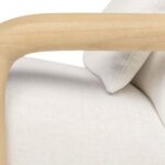 GOMA Armchair with natural Mindi wood frame and off-white upholstery