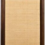 GRENADA Cabinet in roasted coffee finish with natural rattan, tall storage cabinet.