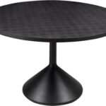 LABO Octo Dining Table with Concrete Base and Ceramic Tile Top by Versmissen in black finish.