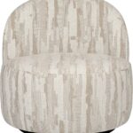 RODEO Swivel Scape Sand Chair with textured upholstery and sturdy steel and birch frame.