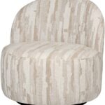 RODEO Swivel Scape Sand Chair with textured upholstery and sturdy steel and birch frame.