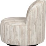 RODEO Swivel Scape Sand Chair with textured upholstery and sturdy steel and birch frame.