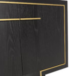 VERANI Black Ash Veneer Sideboard with gold accents, featuring spacious storage and a sleek, modern design.