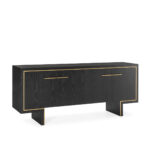 VERANI Black Ash Veneer Sideboard with gold accents, featuring spacious storage and a sleek, modern design.